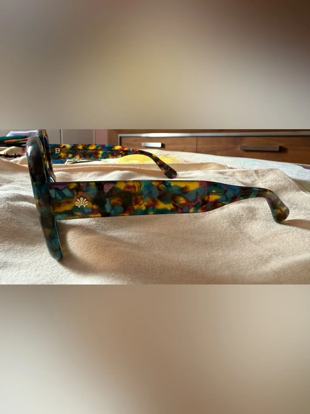 Lele Sadoughi Multicolor Tortoiseshell Oversized Square Sunglasses